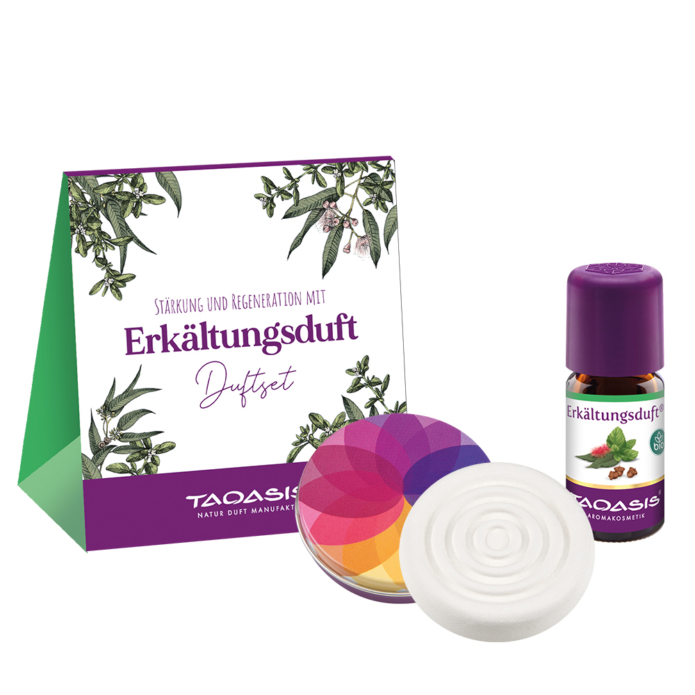 Zestaw Erkältungsduft, kompozycja zapachowa z olejków eterycznych + kamień zapachowy, 5 ml, Taoasis